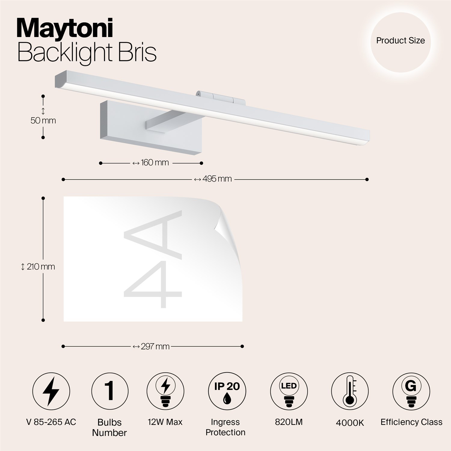 Maytoni Modern Bris Подсветка цвет: белый MIR008WL-L12W4K