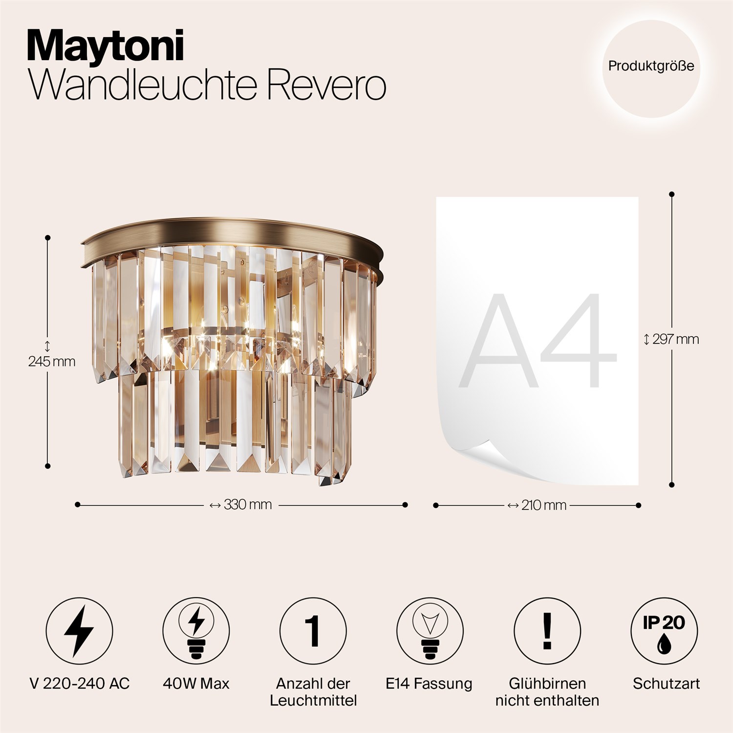 Maytoni Classic Revero Настенный светильник (бра) цвет: золото MOD085WL-01G
