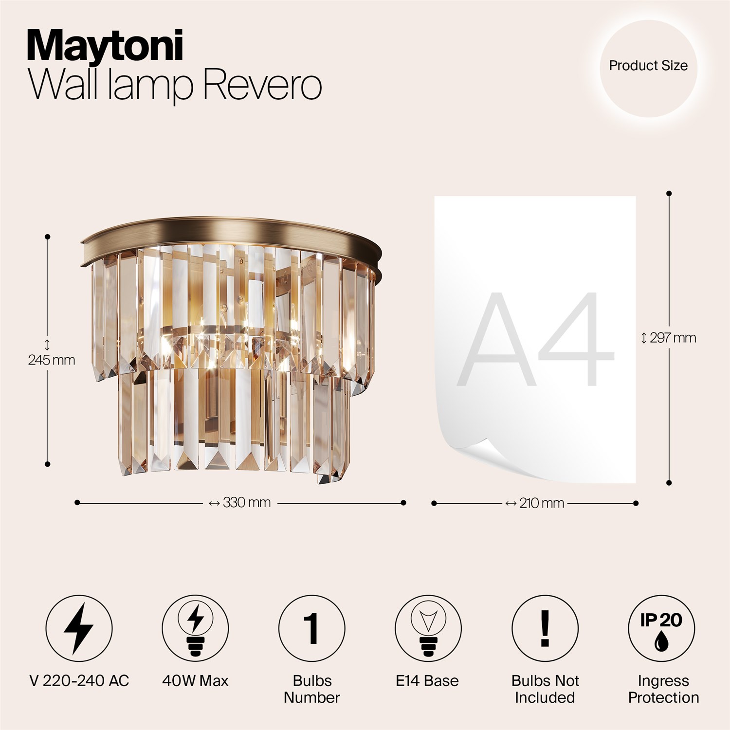 Maytoni Classic Revero Настенный светильник (бра) цвет: золото MOD085WL-01G