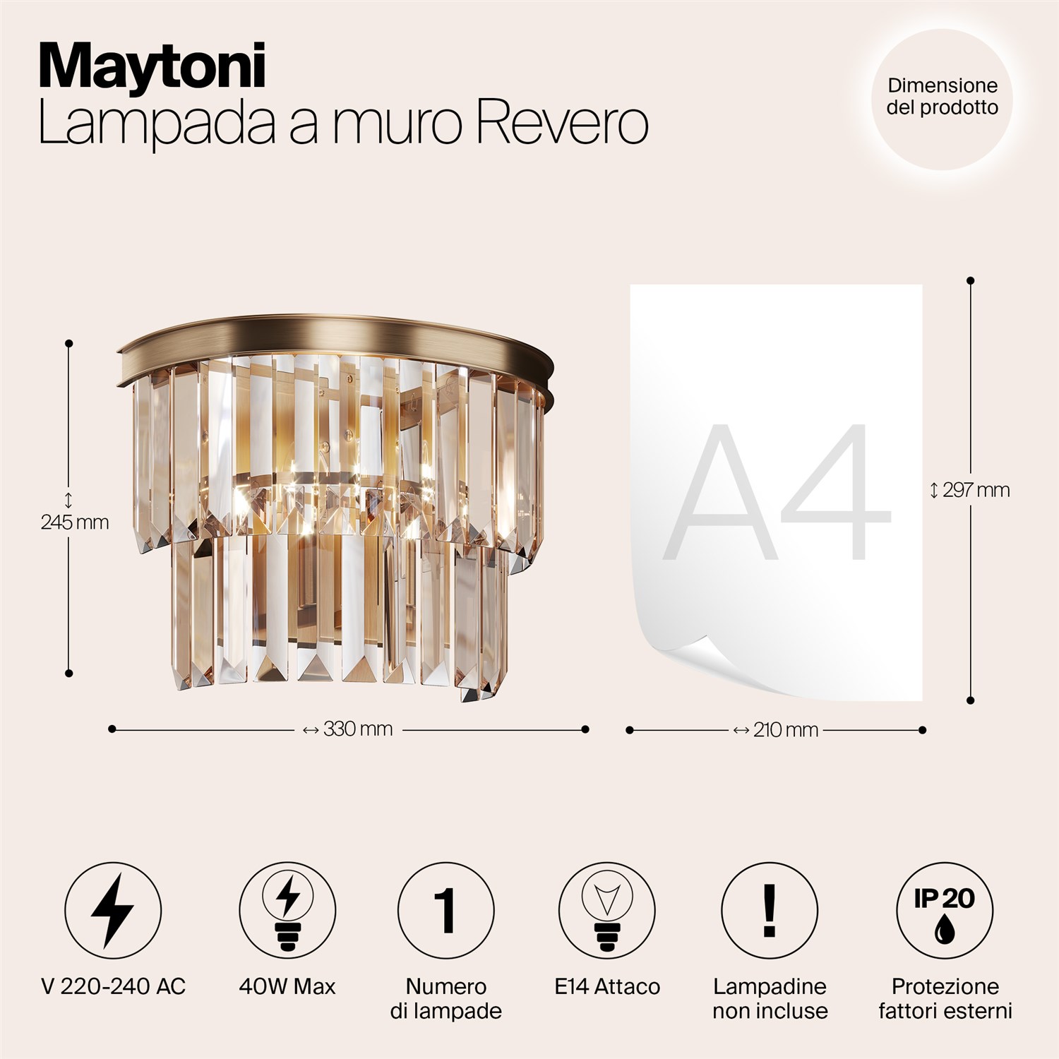 Maytoni Classic Revero Настенный светильник (бра) цвет: золото MOD085WL-01G