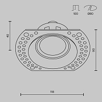 Maytoni Technical Dot Встраиваемый светильник цвет: черный DL042-01-RD-B