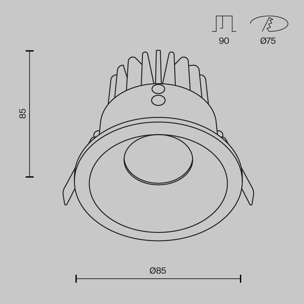 Maytoni Technical Zoom Встраиваемый светильник цвет: белый DL034-L12W4K-W