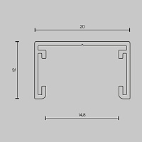 Maytoni Technical Busbar trunkings Basity Шинопровод накладной цвет: черный TRX172-113B