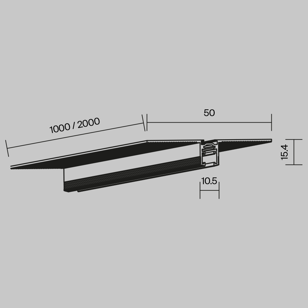 Maytoni Technical Busbar trunkings Levity Шинопровод встраиваемый цвет: черный TRX184-121B