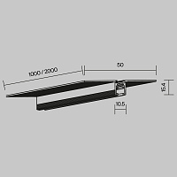 Maytoni Technical Busbar trunkings Levity Шинопровод встраиваемый цвет: черный TRX184-121B