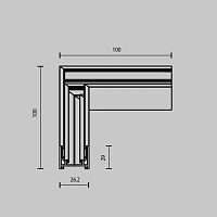 Maytoni Technical Коннектор угловой Exility накладной низкопрофильный TRAM034CL-41W