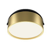Maytoni Technical Onda Встраиваемый светильник цвет: черный и матовое золото DL024-18W4K-BMG