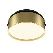 Maytoni Technical Onda Встраиваемый светильник цвет: черный и матовое золото DL024-18W3K-BMG