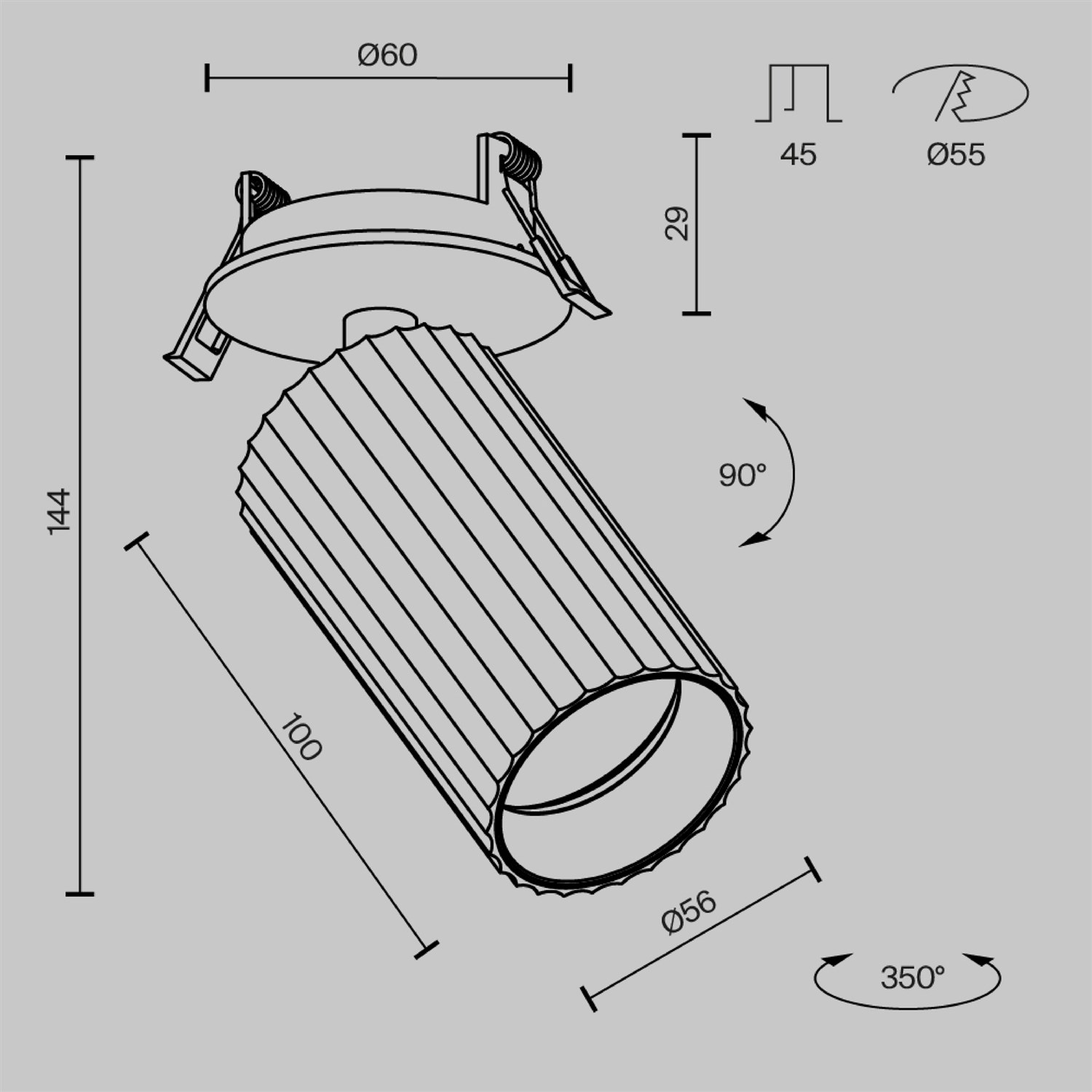 Maytoni Technical Calipso Встраиваемый светильник цвет: белый C110CL-01-GU10-W