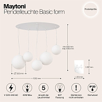 Maytoni Modern Basic form Подвесной светильник цвет: белый MOD321PL-05W1