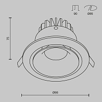 Maytoni Technical Yin Встраиваемый светильник цвет: черный DL031-L12W3K-D-B