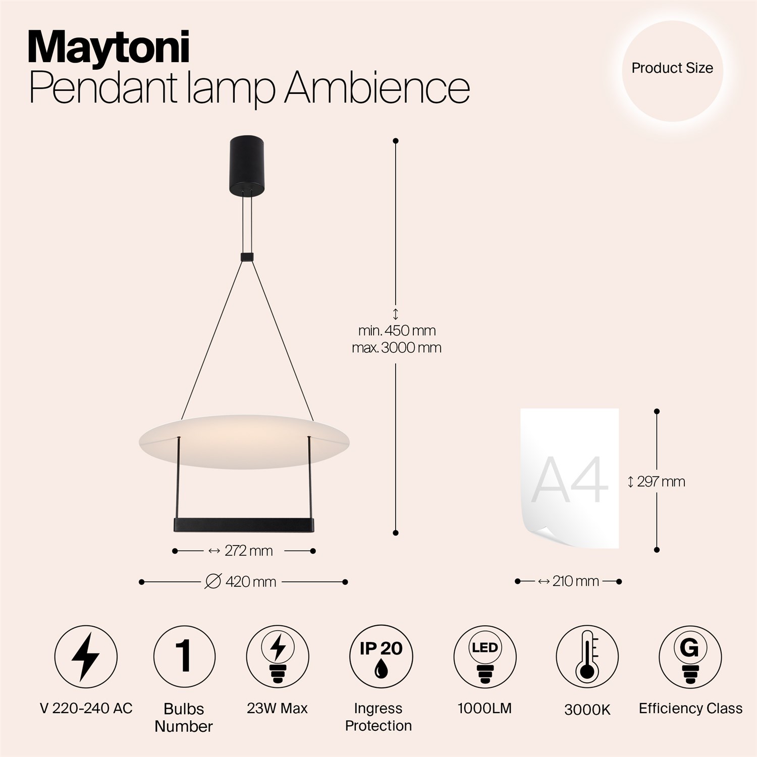 Maytoni Modern Ambience Подвесной светильник цвет: черный MOD280PL-L23B3K