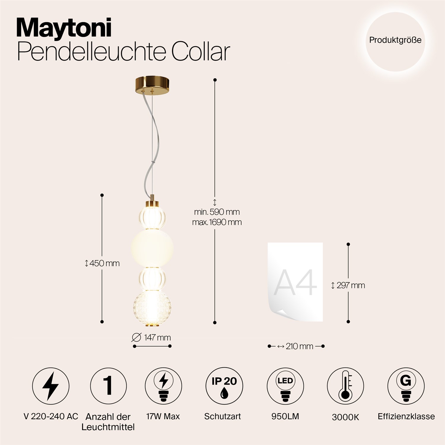 Maytoni Modern Collar Подвесной светильник цвет: золото P069PL-L17G3K