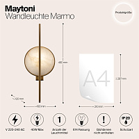 Maytoni Modern Marmo Настенный светильник (бра) цвет: латунь MOD099WL-01G