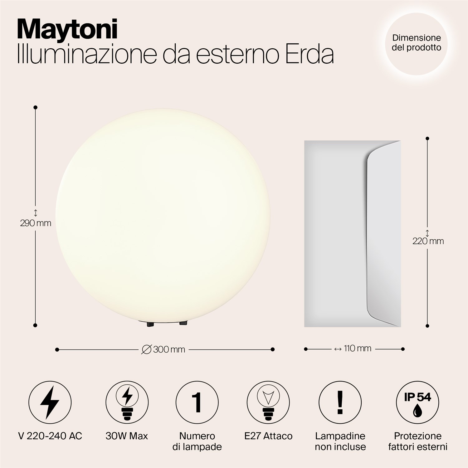 Maytoni Outdoor Erda Ландшафтный светильник цвет: белый O594FL-01W