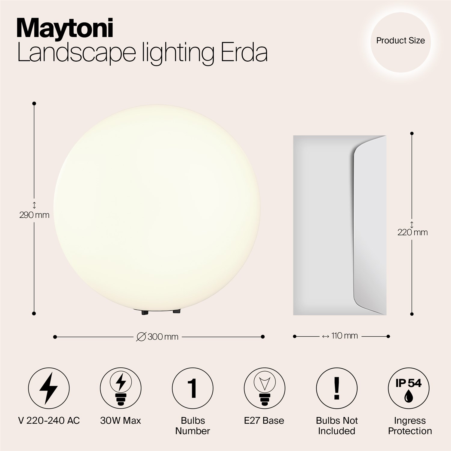 Maytoni Outdoor Erda Ландшафтный светильник цвет: белый O594FL-01W