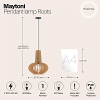 Maytoni Modern Roots Подвесной светильник цвет: черный MOD193PL-01W1