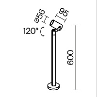 Maytoni Outdoor Scope Ландшафтный светильник цвет: черный O025FL-01B1