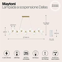 Maytoni Modern Dallas Подвесной светильник цвет: золото MOD547PL-25BS