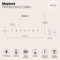 Maytoni Modern Dallas Подвесной светильник цвет: золото MOD547PL-25BS