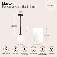 Maytoni Modern Basic form Подвесной светильник цвет: черный MOD321PL-01B