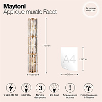 Maytoni Classic Facet Настенный светильник (бра) цвет: золото MOD094WL-03G