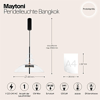 Maytoni Modern Bangkok Подвесной светильник цвет: черный MOD185PL-L6B3K3