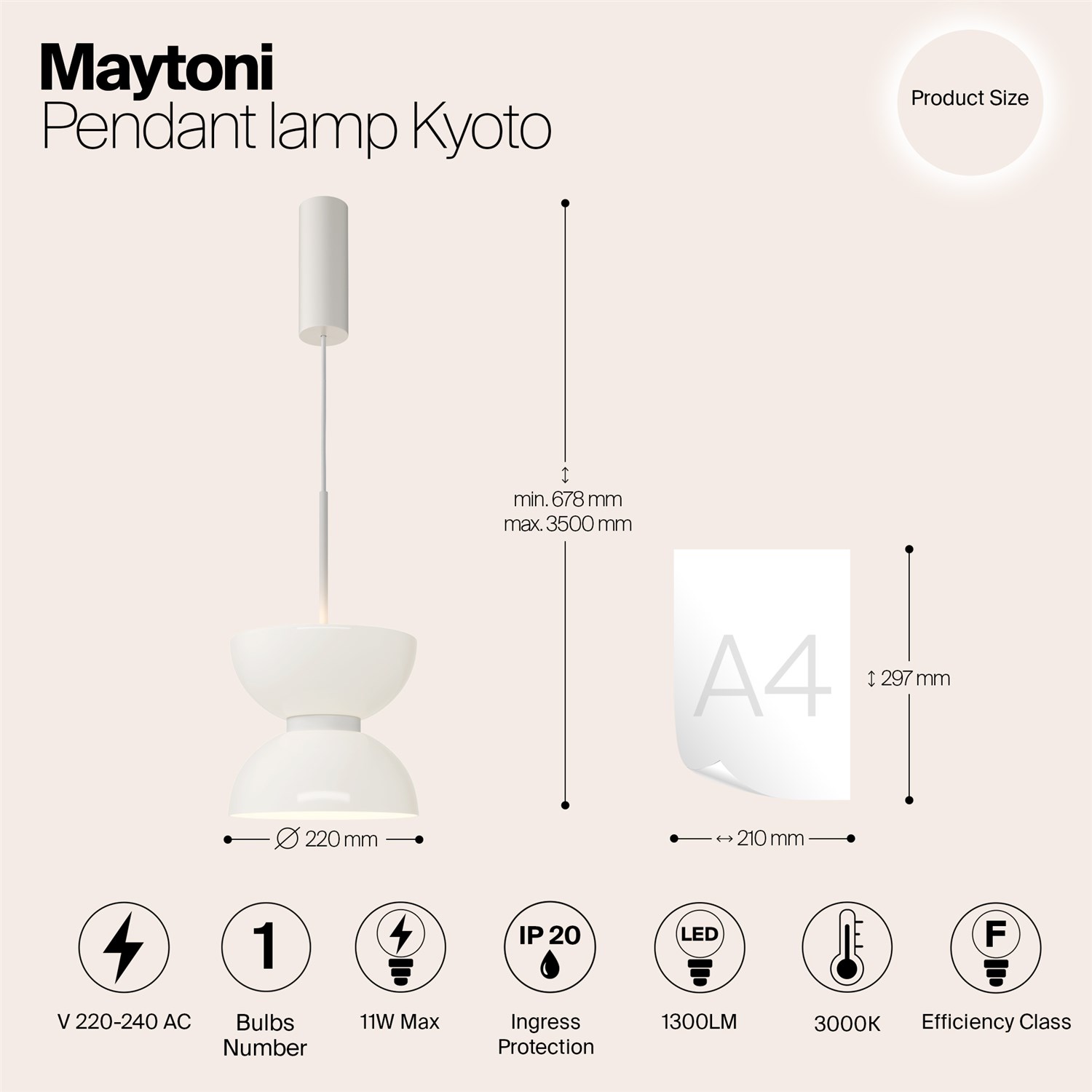Maytoni Modern Kyoto Подвесной светильник цвет: белый MOD178PL-L11W3K