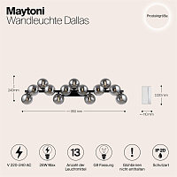 Maytoni Modern Dallas Настенный светильник (бра) цвет: черный MOD547WL-13B