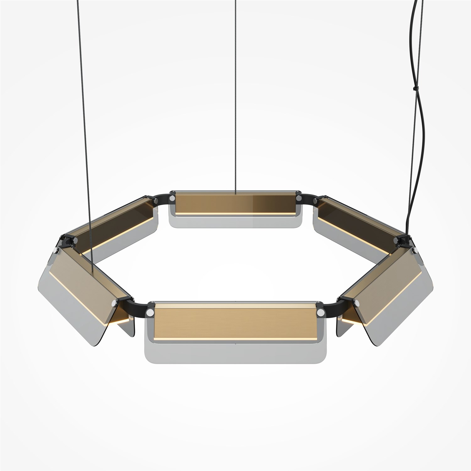 Maytoni Modern Flat Подвесной светильник цвет: черный и латунь MOD296PL-L40BS3K