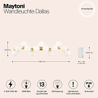 Maytoni Modern Dallas Настенный светильник (бра) цвет: золото MOD547WL-13BS