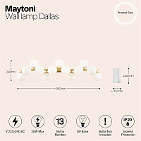 Maytoni Modern Dallas Настенный светильник (бра) цвет: золото MOD547WL-13BS