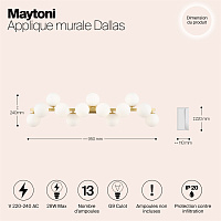Maytoni Modern Dallas Настенный светильник (бра) цвет: золото MOD547WL-13BS
