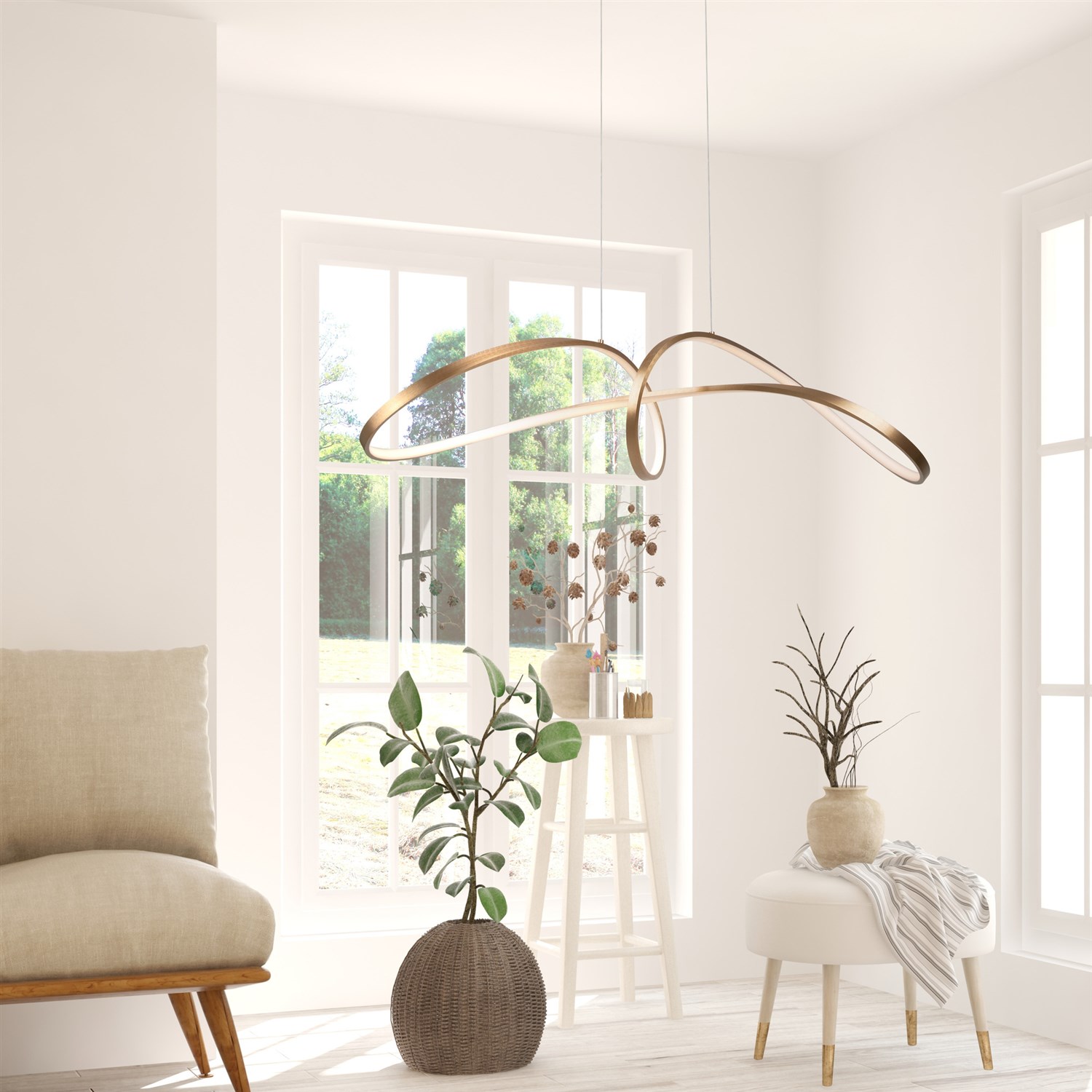 Maytoni Modern Curve Подвесной светильник цвет: золото MOD156PL-L52G4K