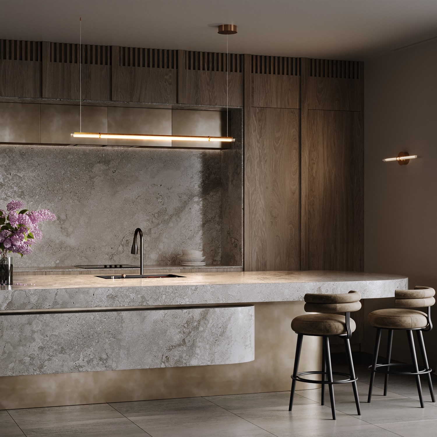 Maytoni Modern Plume Настенный светильник (бра) цвет: латунь MOD340WL-L10BS3K