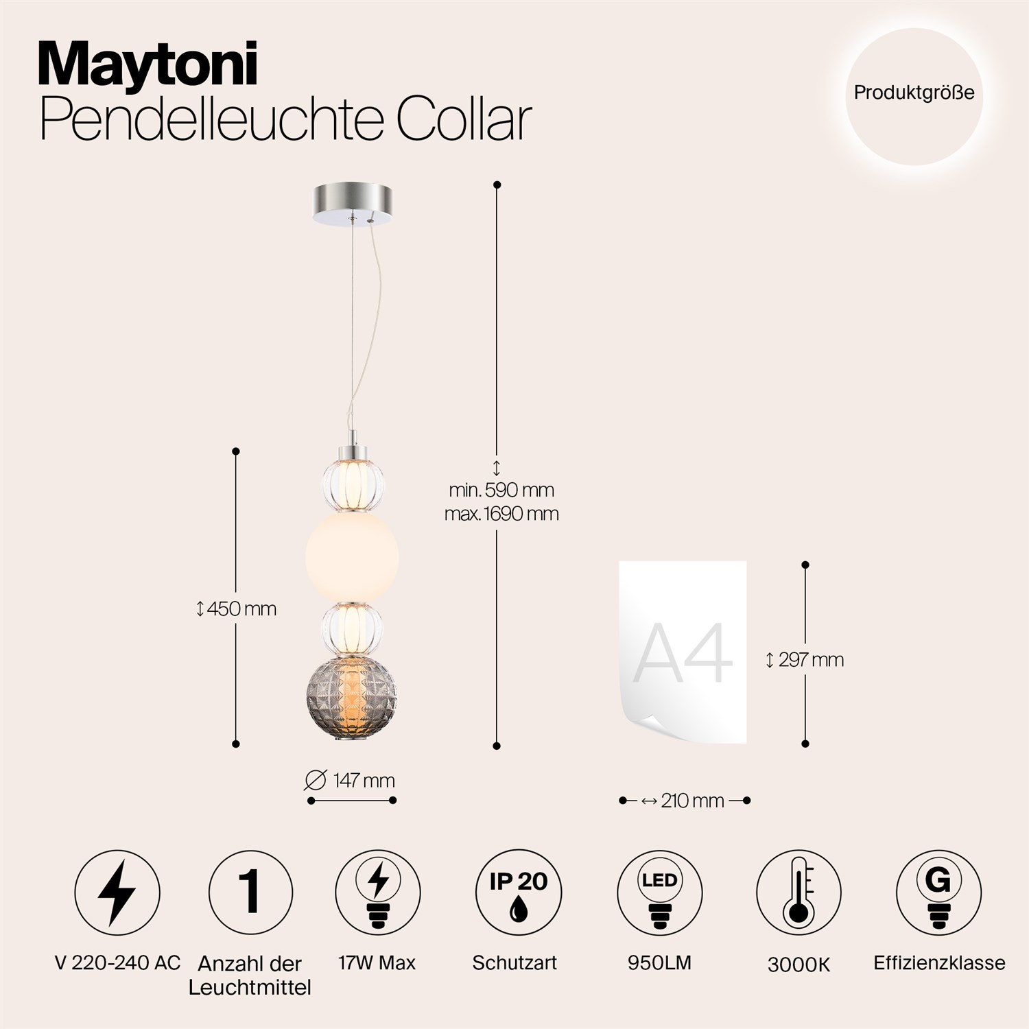 Maytoni Modern Collar Подвесной светильник цвет: хром P069PL-L17CH3K