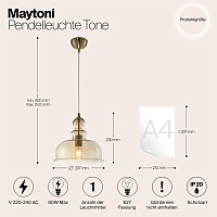 Maytoni Modern Tone Подвесной светильник цвет: бронза P001PL-01BZ