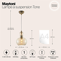 Maytoni Modern Tone Подвесной светильник цвет: бронза P003PL-01BZ