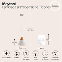 Maytoni Modern Bicones Подвесной светильник цвет: белый P359-PL-01-W