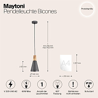 Maytoni Modern Bicones Подвесной светильник цвет: серый P359-PL-140-C
