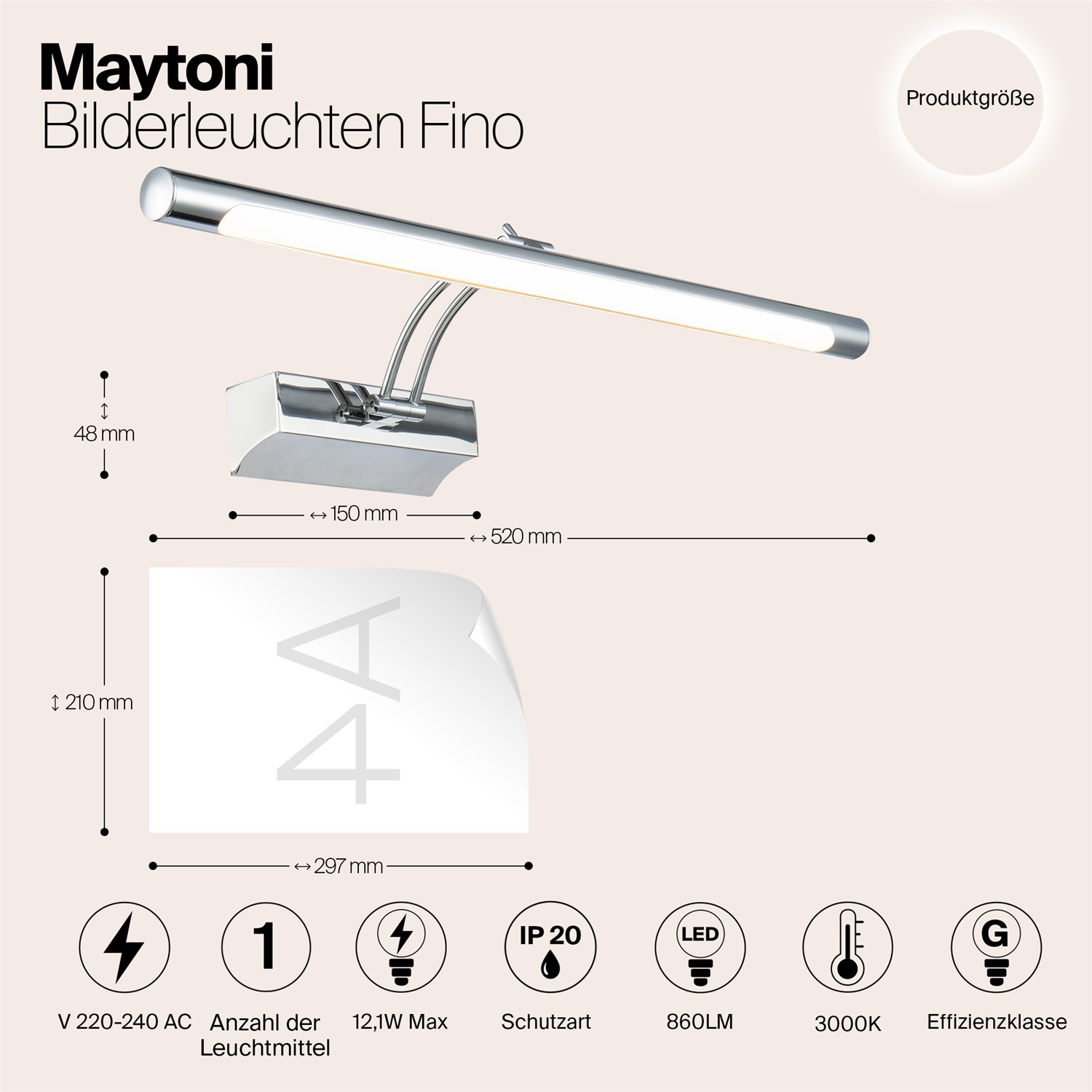 Maytoni Modern Fino Подсветка цвет: хром MIR003WL-L12CH