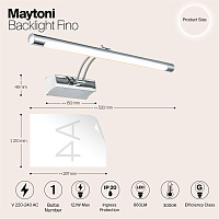 Maytoni Modern Fino Подсветка цвет: хром MIR003WL-L12CH