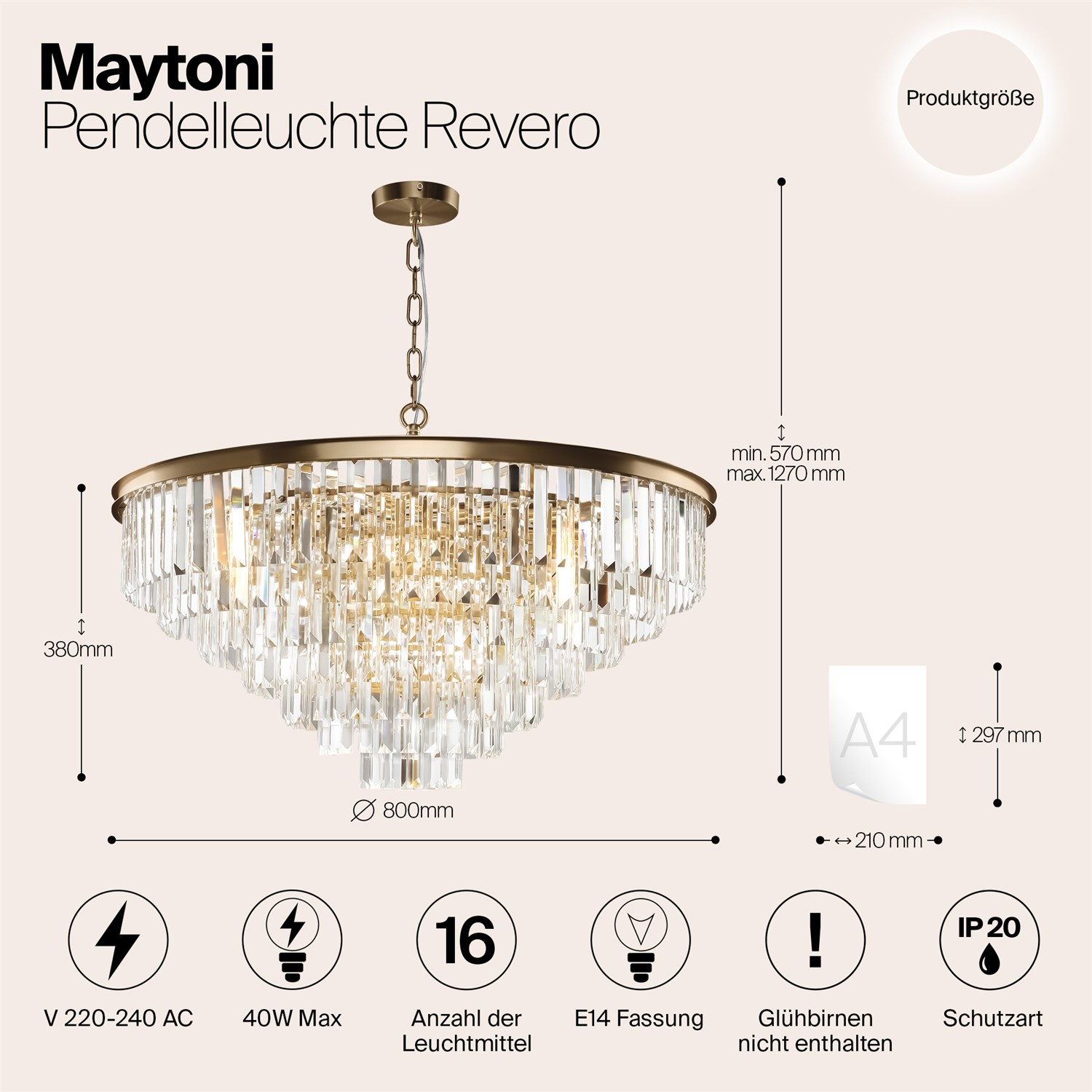 Maytoni Classic Revero Подвесной светильник цвет: латунь MOD085PL-16BS