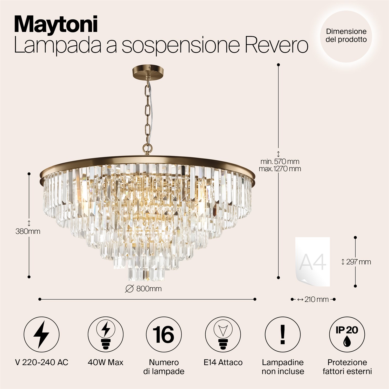 Maytoni Classic Revero Подвесной светильник цвет: латунь MOD085PL-16BS