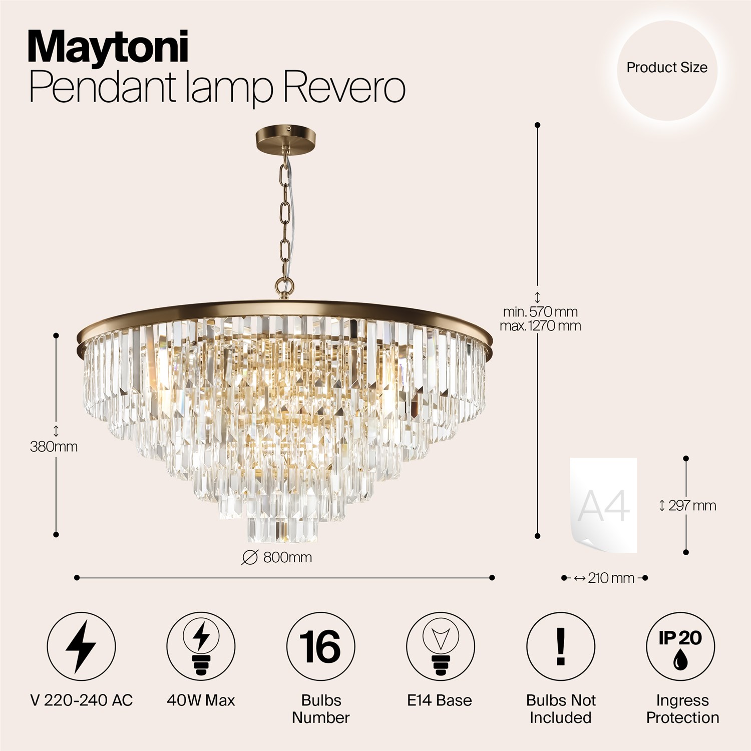 Maytoni Classic Revero Подвесной светильник цвет: латунь MOD085PL-16BS