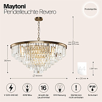 Maytoni Classic Revero Подвесной светильник цвет: латунь MOD085PL-16BS