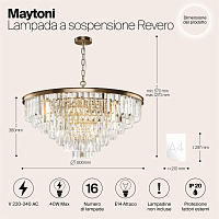 Maytoni Classic Revero Подвесной светильник цвет: латунь MOD085PL-16BS