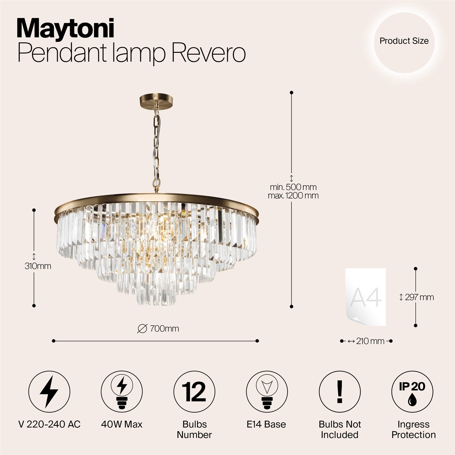Maytoni Classic Revero Подвесной светильник цвет: латунь MOD085PL-12BS