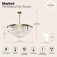 Maytoni Classic Revero Подвесной светильник цвет: латунь MOD085PL-12BS