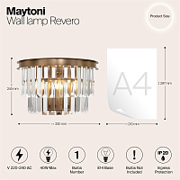 Maytoni Classic Revero Настенный светильник (бра) цвет: латунь MOD085WL-01BS